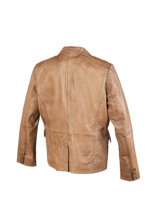 Men's Brown Sheepskin Leather Blazer