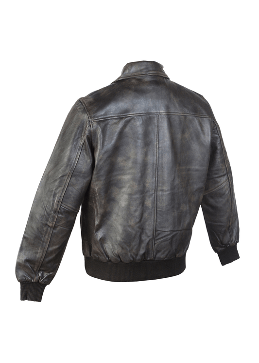 Men's Oversized Bomber Sheepskin Leather Jacket Brown