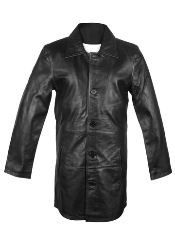 Men's Black Sheepskin Leather Coat