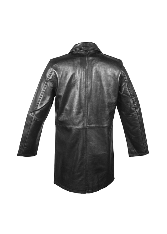 Men's Black Sheepskin Leather Coat